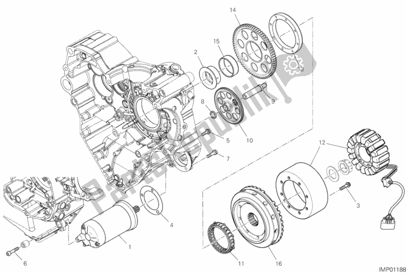 Toutes les pièces pour le Démarrage Et Allumage électrique du Ducati Diavel 1260 S Brasil 2020